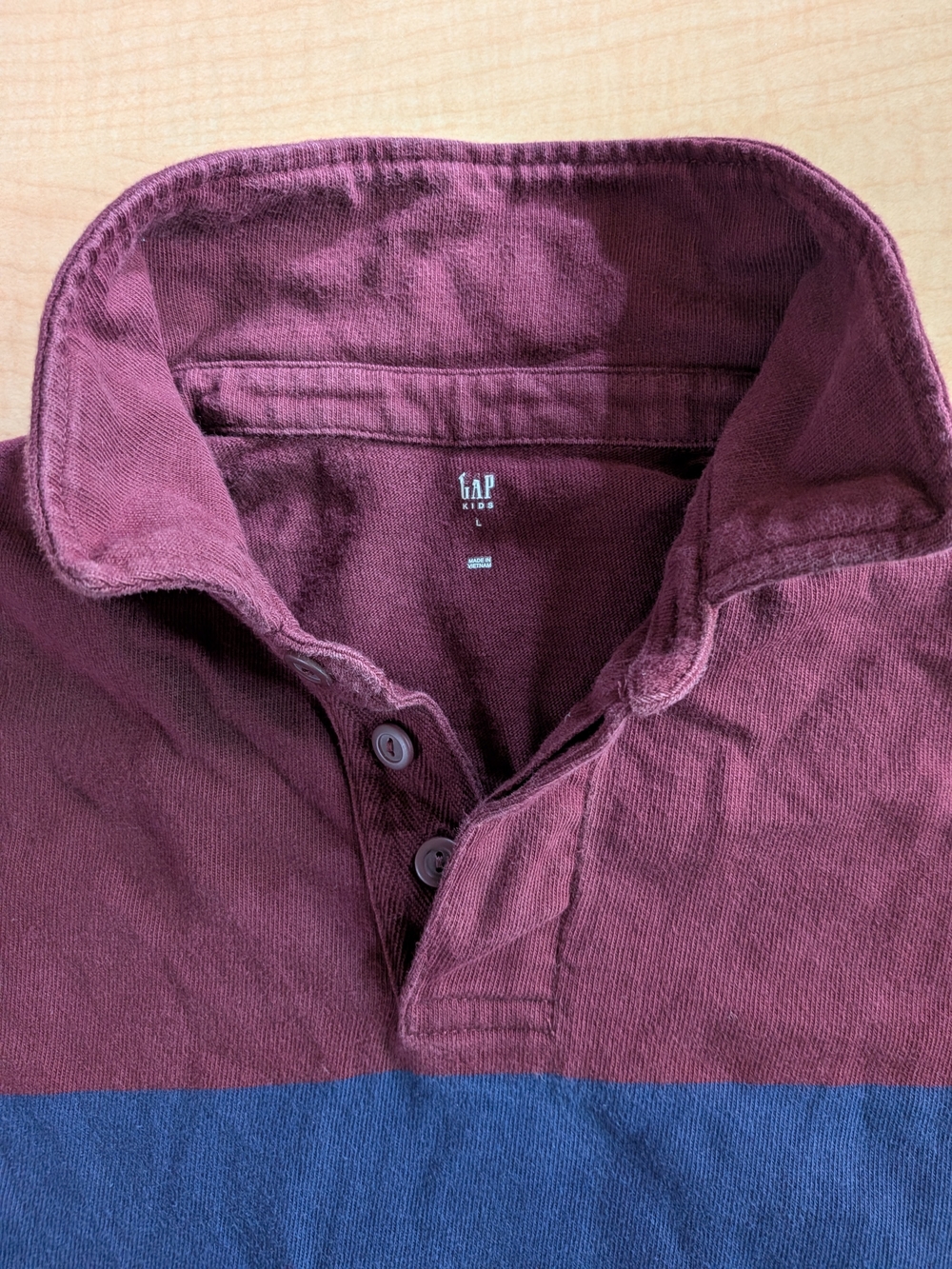 GAP Kids Maroon and Navy Rugby Polo